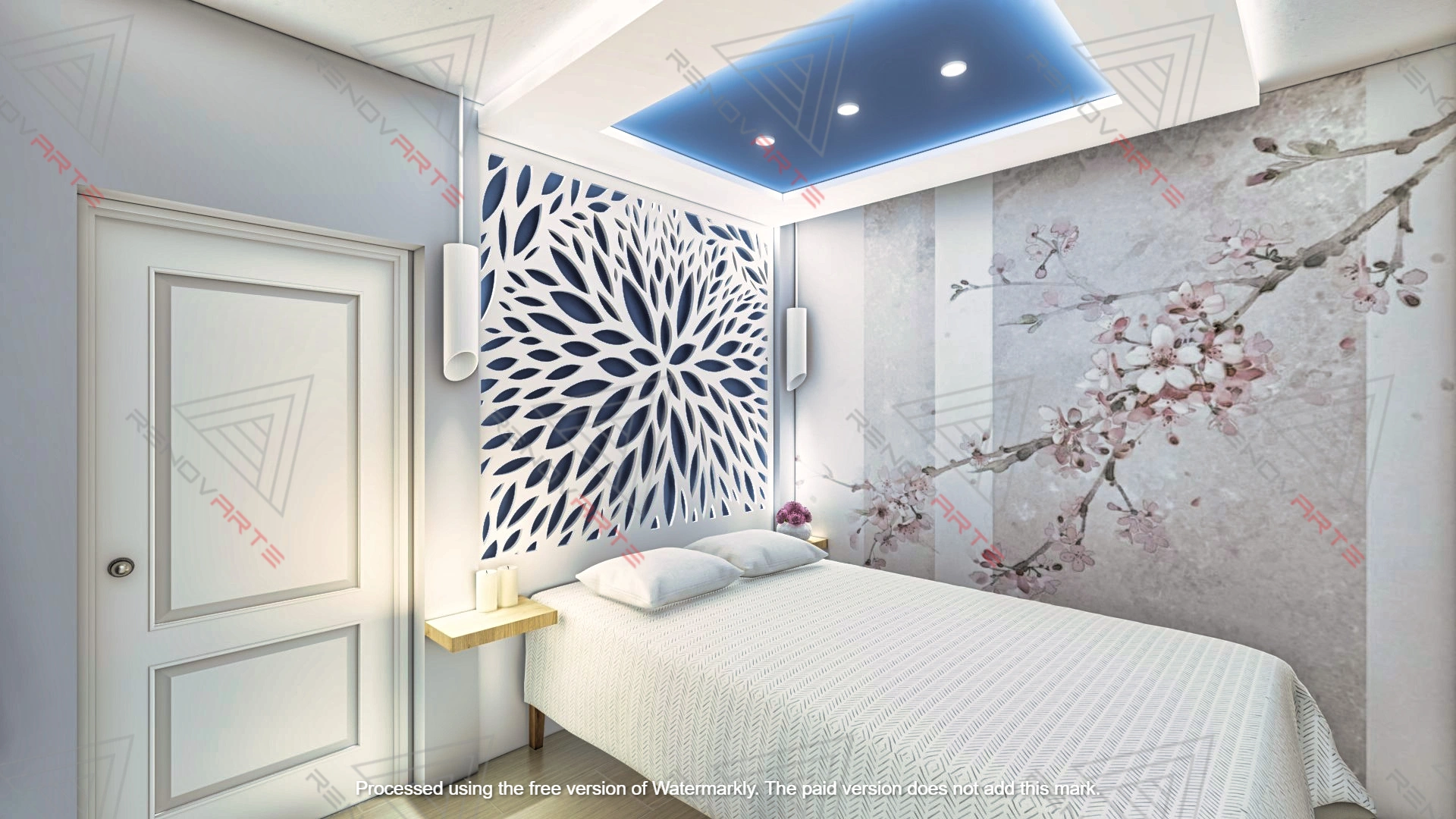 Dormitorio con texturas y colores equilibrados