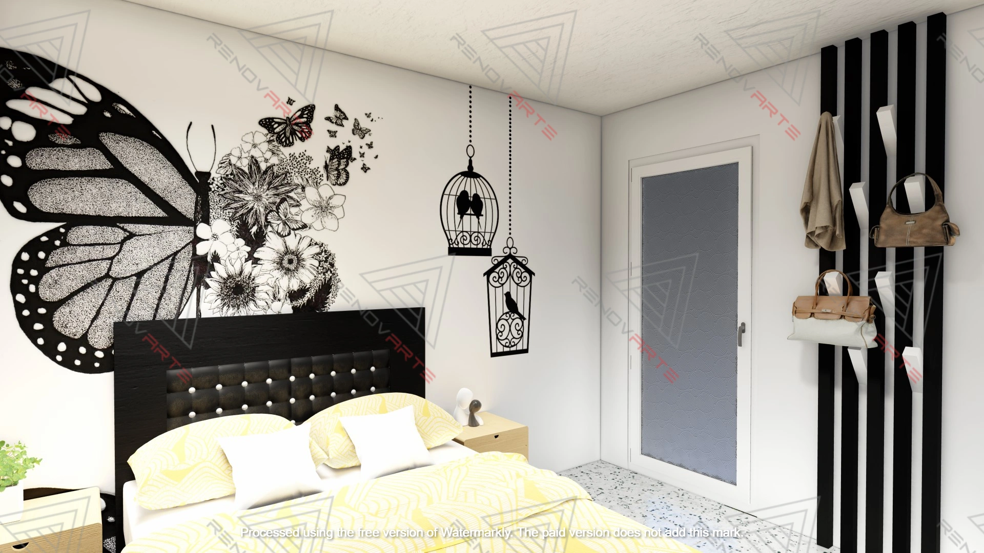 Diseño de habitación renderizado