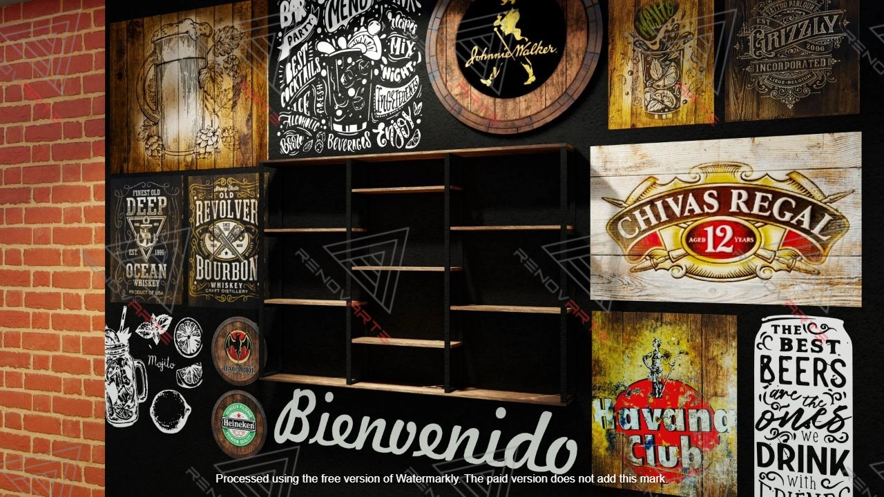Bar interior con iluminación ambiental